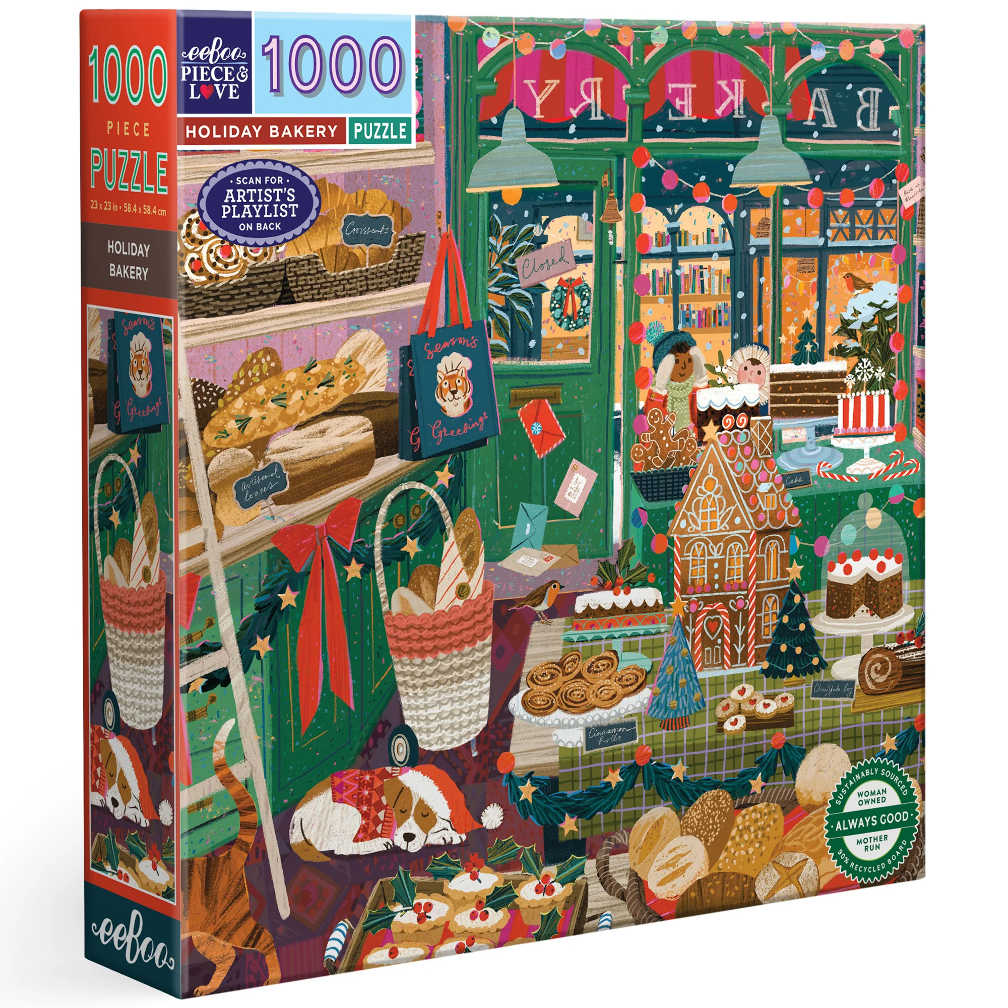 eeBoo Piece & Love Holiday Bakery Dessert Puzzle - 1000 pc