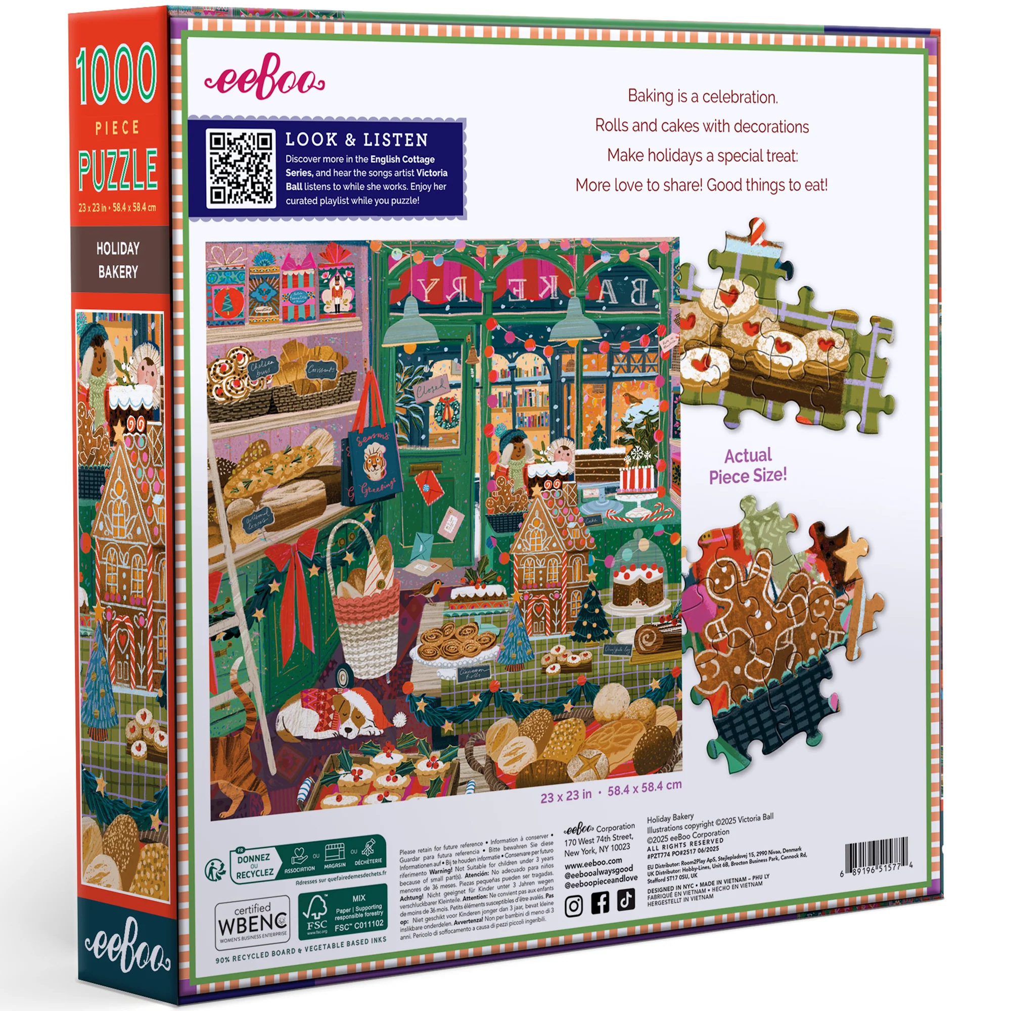 eeBoo Piece & Love Holiday Bakery Dessert Puzzle - 1000 pc - Image 2