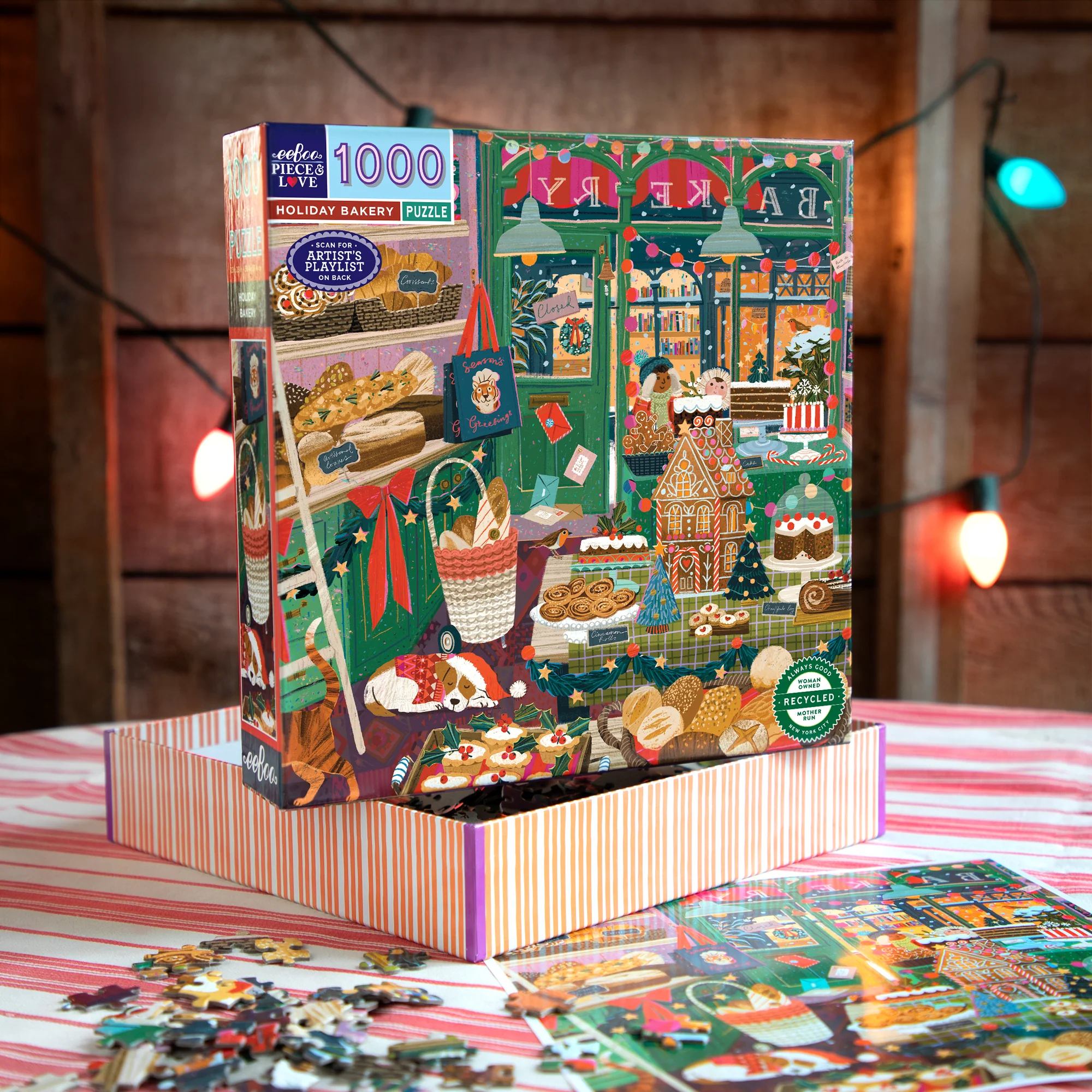 eeBoo Piece & Love Holiday Bakery Dessert Puzzle - 1000 pc - Image 4