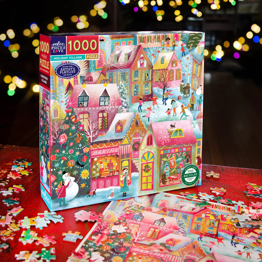 eeBoo Piece & Love Holiday Village 1000-Piece Puzzle - Image 4
