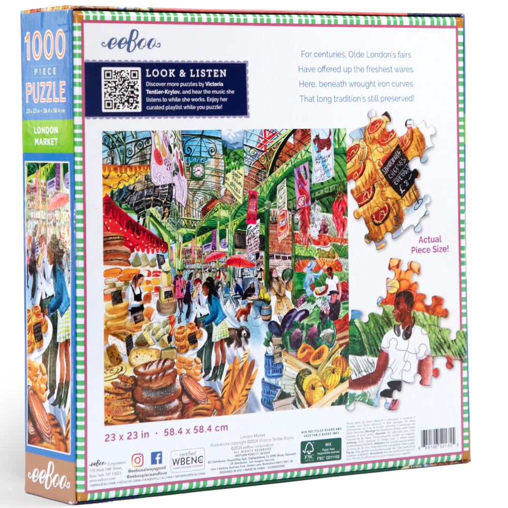 eeBoo Piece & Love: London Market 1000 pc Puzzle - Image 2