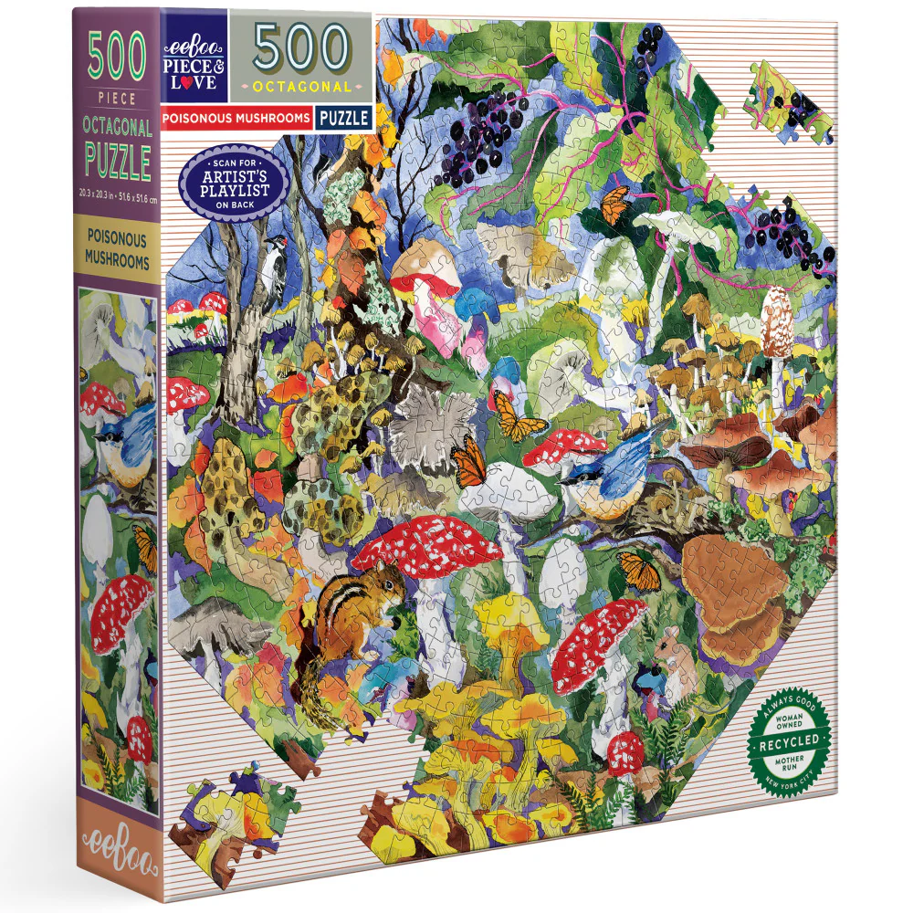 eeBoo Piece & Love: Poisonous Mushrooms Jigsaw - 500 pc