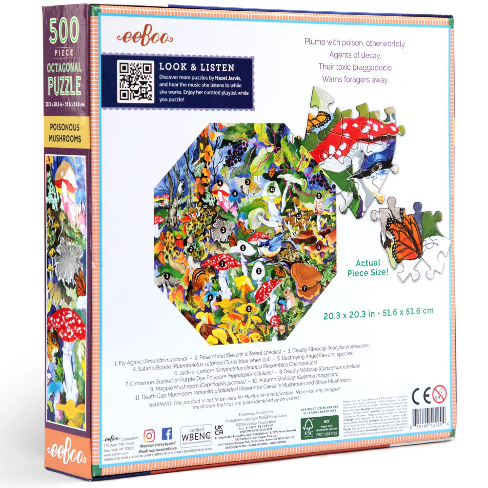 eeBoo Piece & Love: Poisonous Mushrooms Jigsaw - 500 pc - Image 2