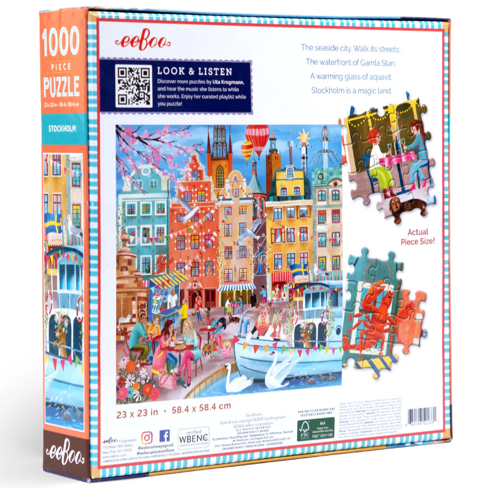 eeBoo Piece & Love Stockholm 1000-Piece Puzzle - Image 2
