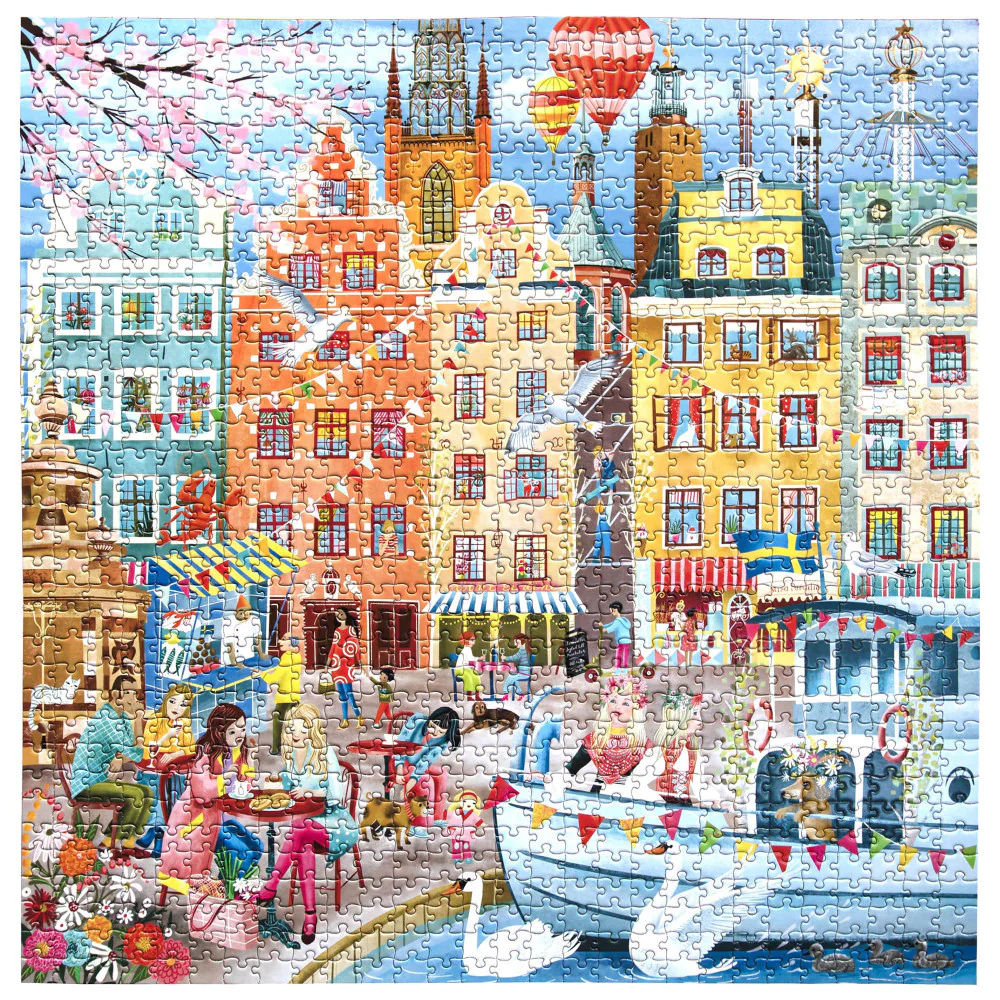eeBoo Piece & Love Stockholm 1000-Piece Puzzle - Image 3