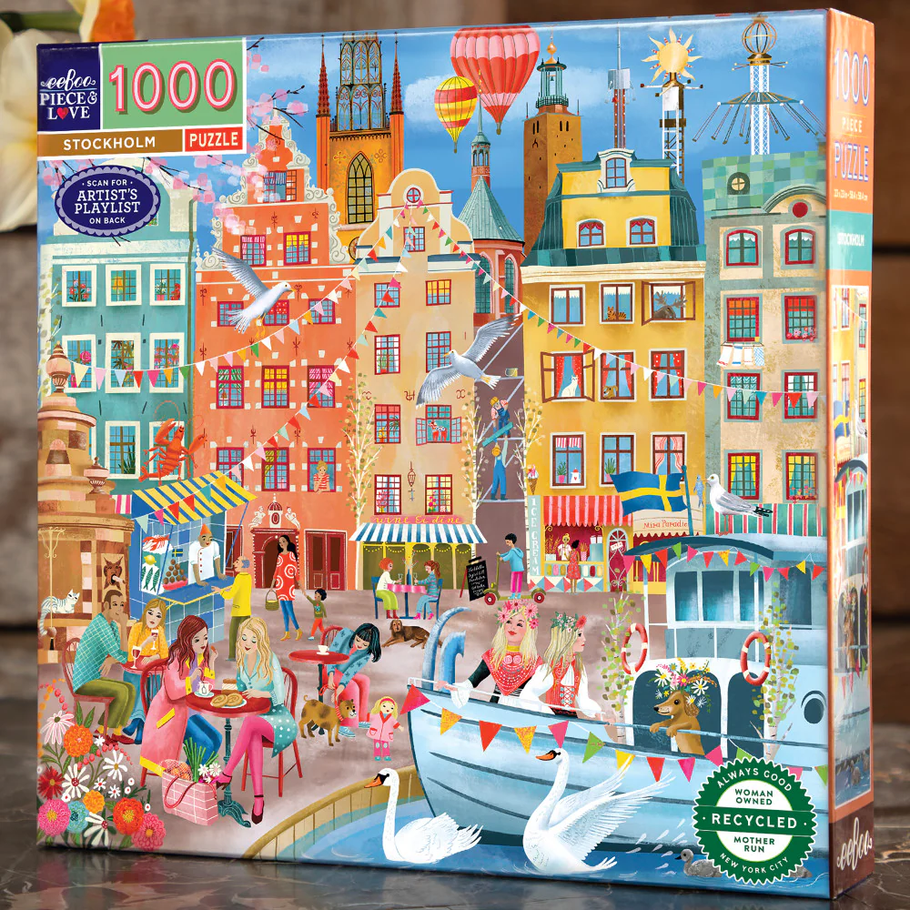 eeBoo Piece & Love Stockholm 1000-Piece Puzzle - Image 4