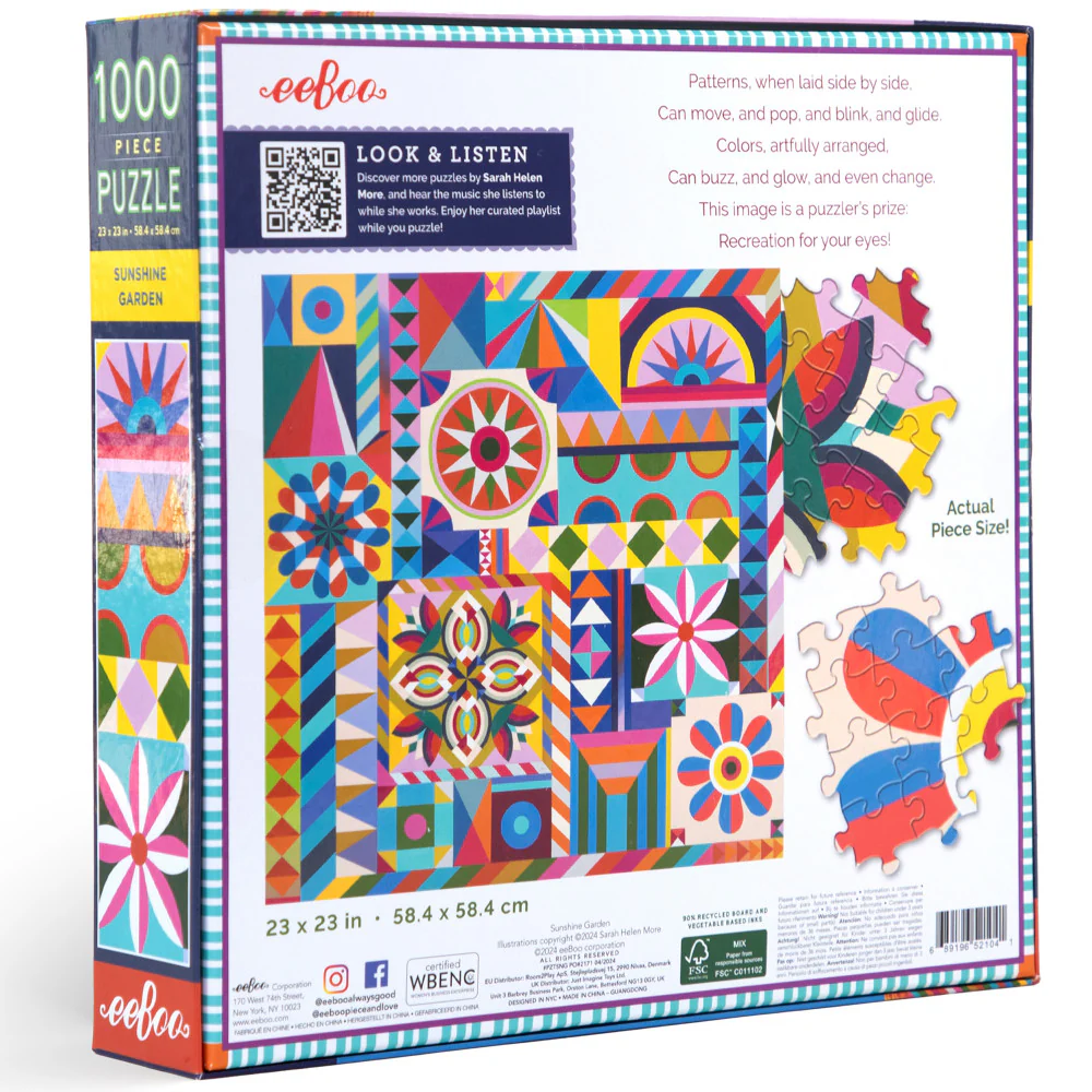 eeBoo Piece & Love Sunshine Garden Jigsaw Puzzle - 1000 pc - Image 2