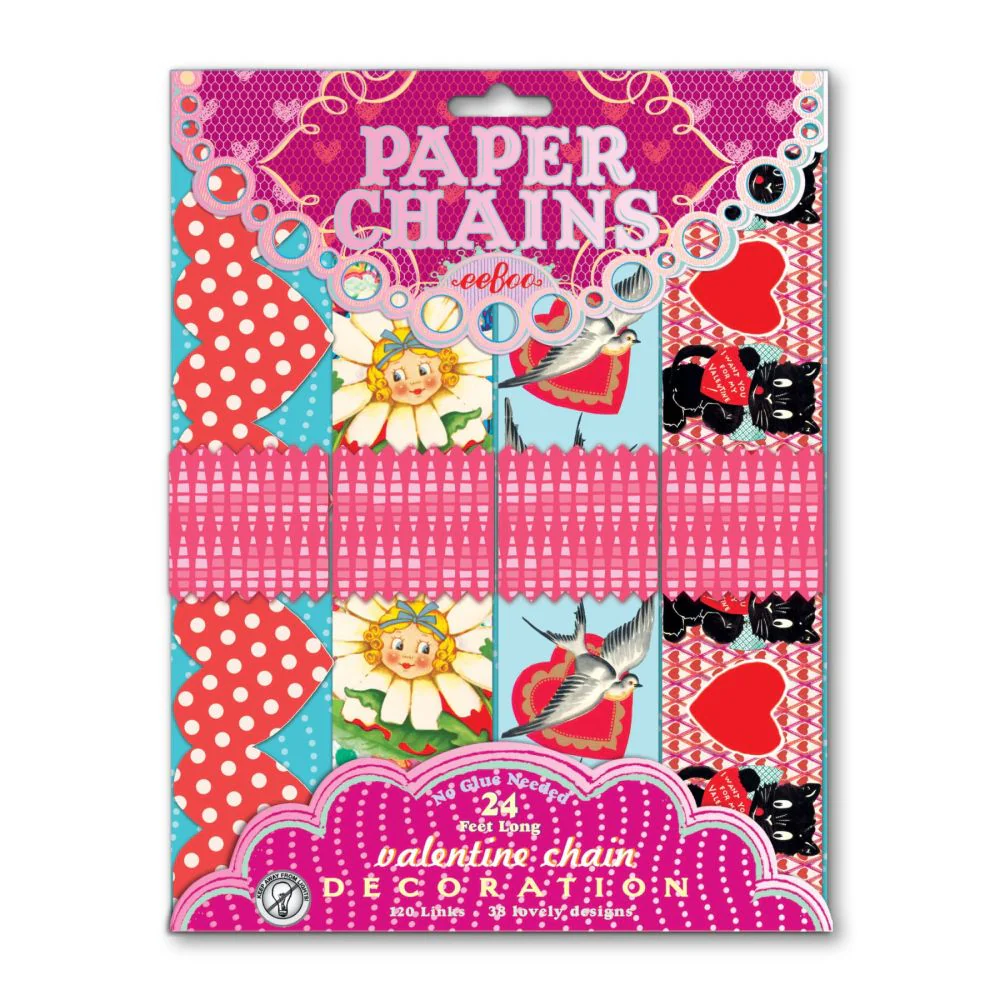 eeBoo Valentine Themed Paper Chain Craft Kit - 120 Links - Image 2
