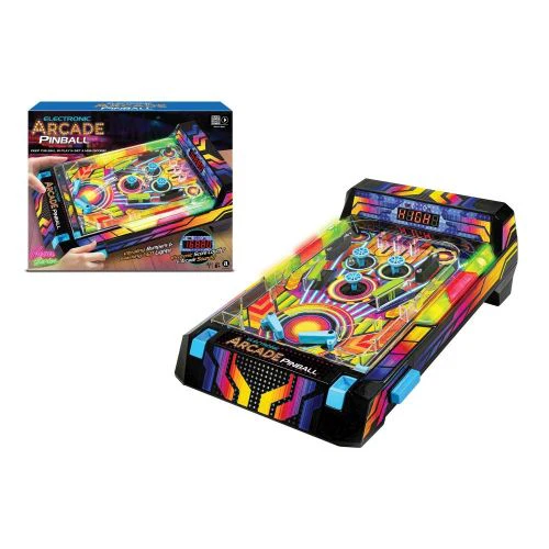 Neon Series Electronic Arcade Pinball Game with LED Lights and Vibrating Bumpers - Image 3