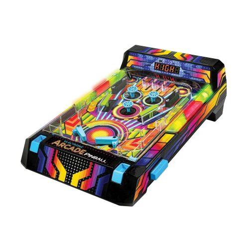 Neon Series Electronic Arcade Pinball Game with LED Lights and Vibrating Bumpers - Image 4