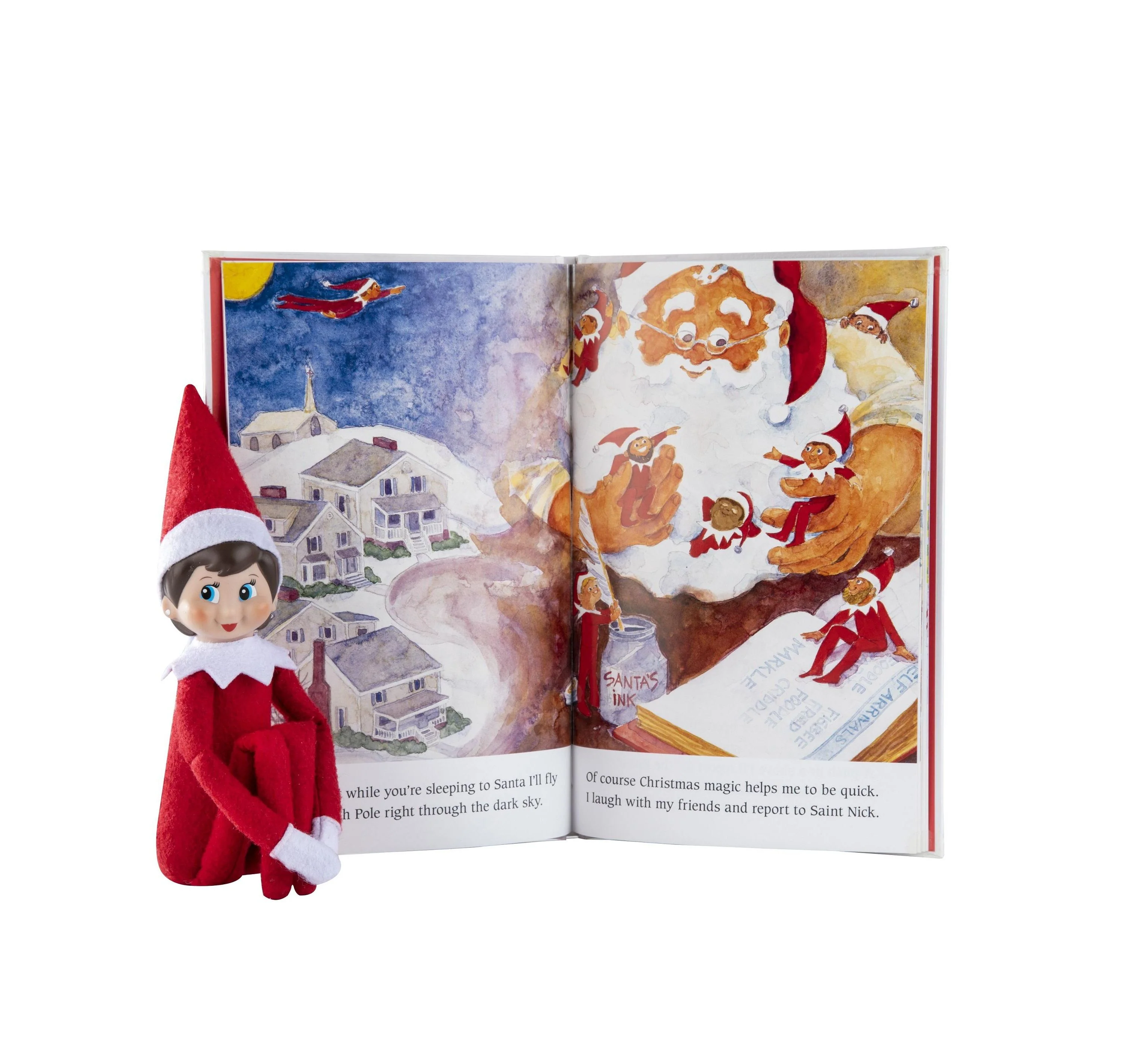 Elf on the Shelf Christmas Tradition Girl with Blue Eyes - Red Suit - Image 2