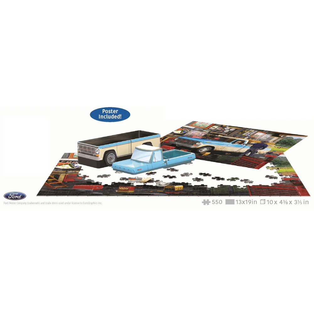 Eurographics 1967 Ford Pick-Up Truck Puzzle - 550 pc Tin Edition - Image 3