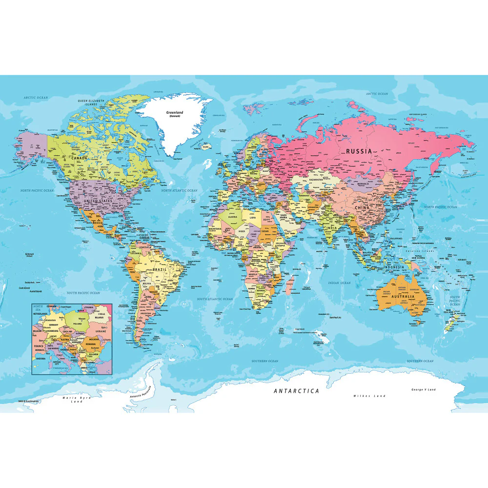 Eurographics World Map Jigsaw Puzzle in Decorative Tin - 550 Pieces - Image 3