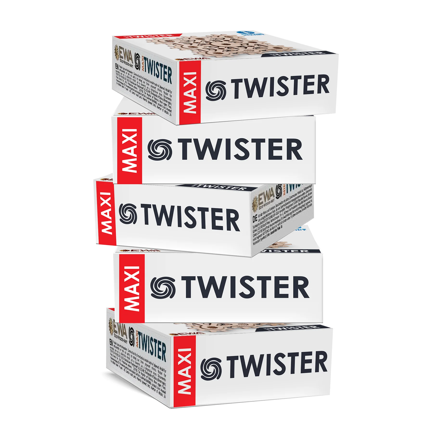 EWA Eco-Wood-Art Twister Maxi Fidget 3D Wooden STEM Puzzle, 5-Pack - Image 3