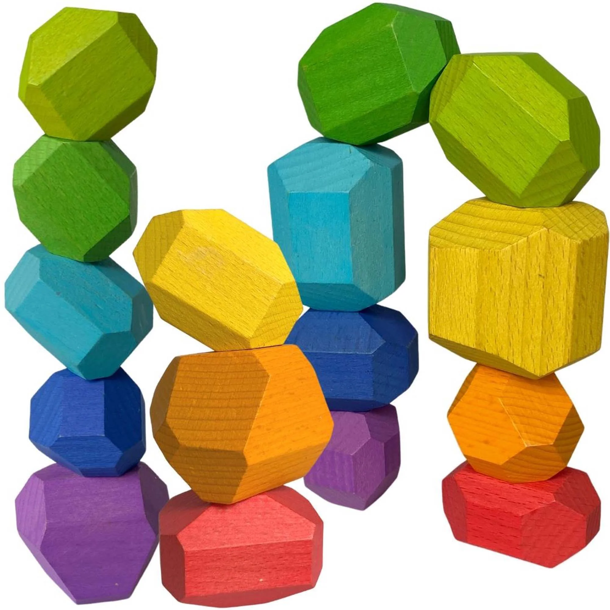 Extasticks Stackalino XL Wooden Balancing Stacking Rocks Set - Image 5