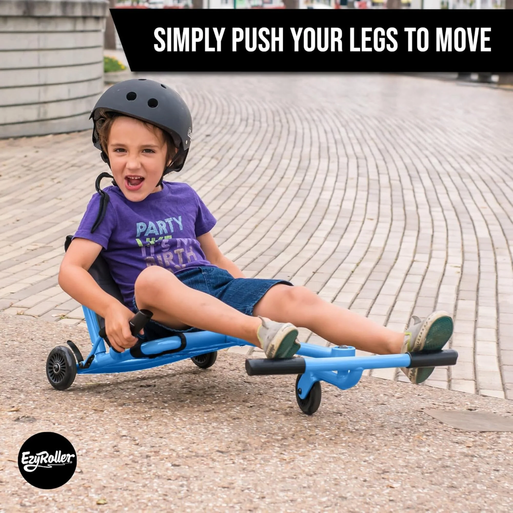 EzyRoller Classic Aqua Blue Ride-On With Leg-Powered Motion - Image 5