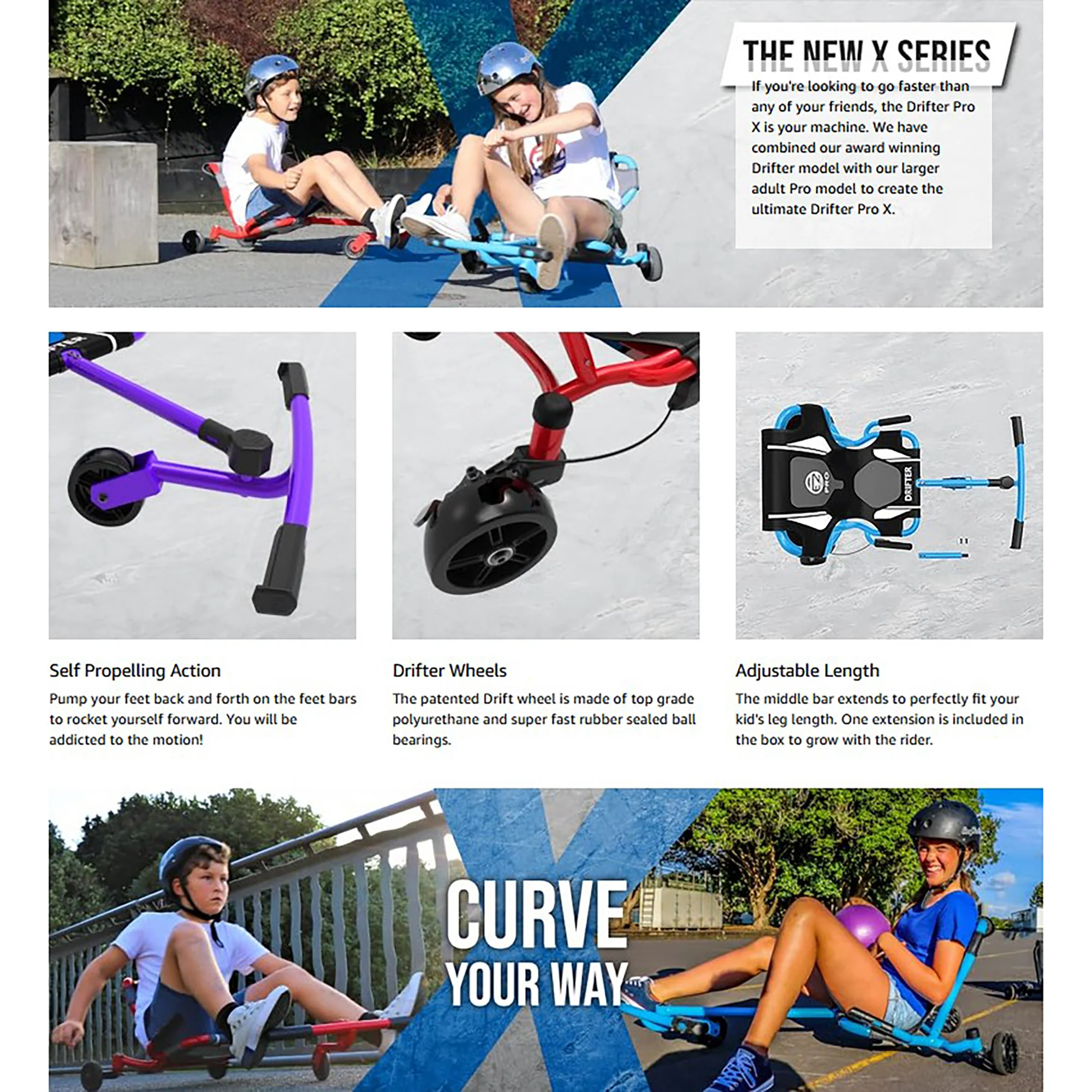 EzyRoller Drifter Pro X Pedal-Free Ride-On With Drifting Mechanism And Hand Brakes - Image 5