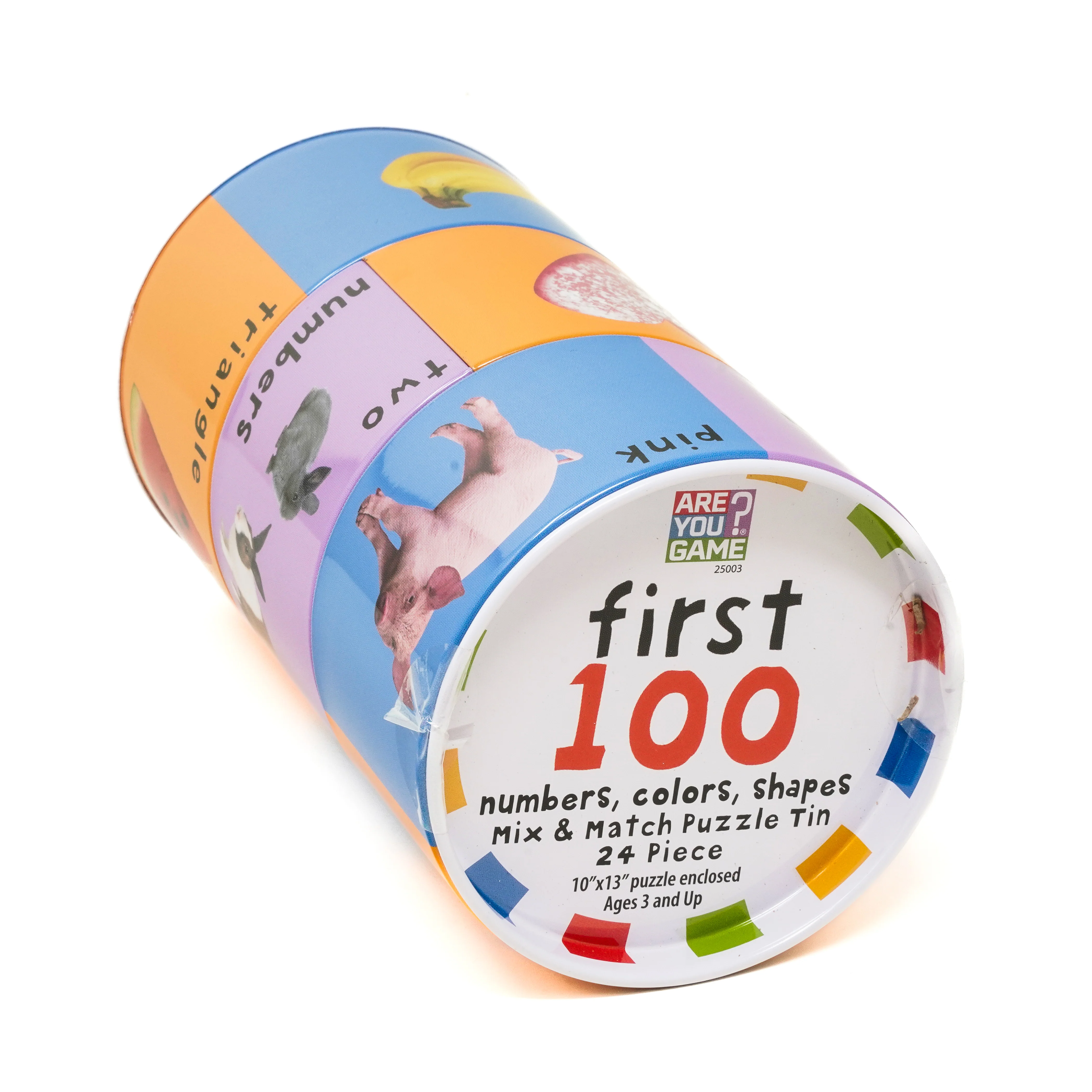 AreYouGame.com First 100 Puzzle Tin - Numbers, Colors, Shapes - 24 Pcs - Image 2