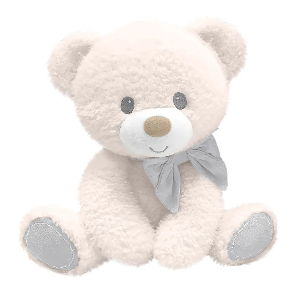 First and Main 10 inch Ivory Tumbles Bear Plush - Embroidered Features