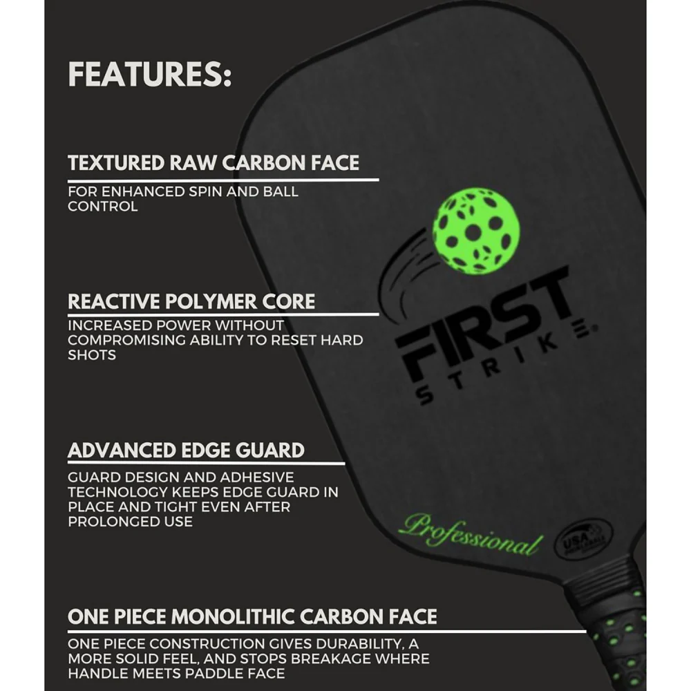 First Strike Pickleball Professional Elongated Paddle, 16.4 x 7.5", Polymer Core - Image 2