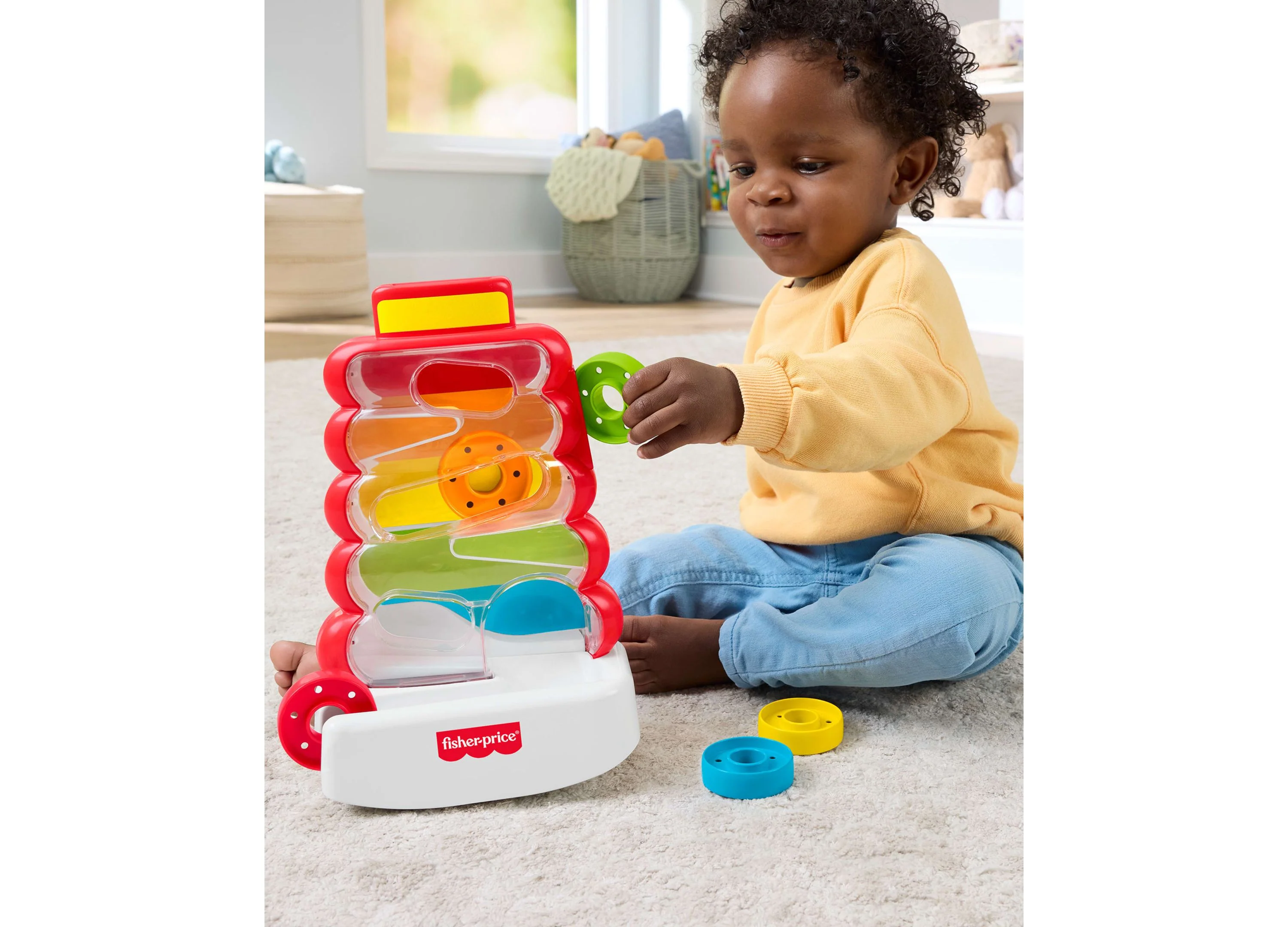 Fisher-Price Rock-a-Stack Developmental Play - Drop Through Tower with 5 Coins - Image 5