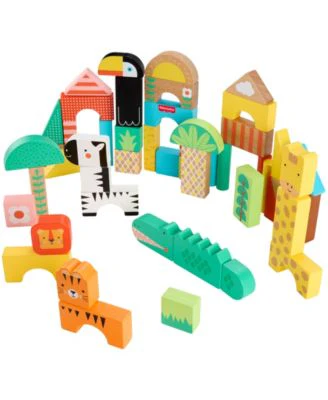Fisher Price Jungle Adventure 50-Piece Wooden Block Set - Image 4