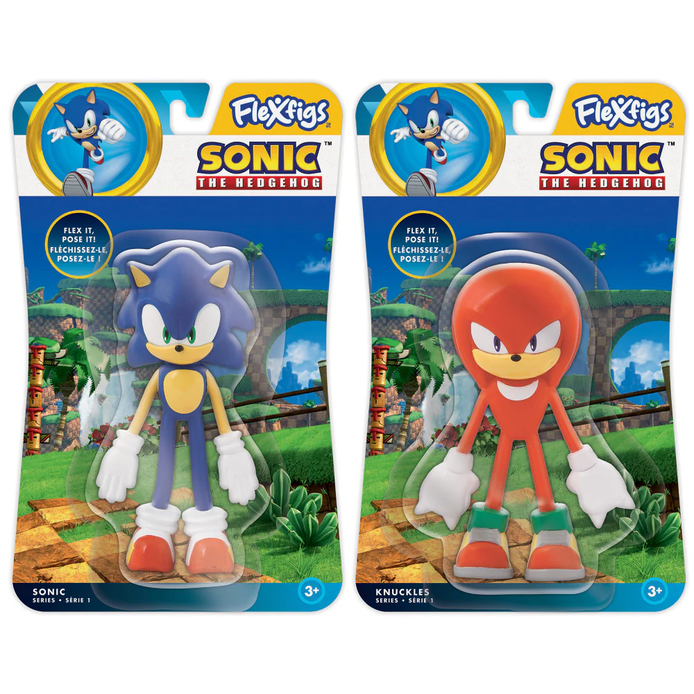 FleXfigs Sonic & Knuckles Articulated Action Figures - 2 Character Pack - Image 2