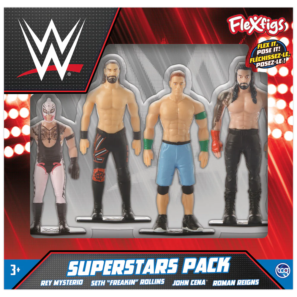 FleXfigs WWE Superstars 4-Pack Articulated Wrestler Action Figures - Image 2