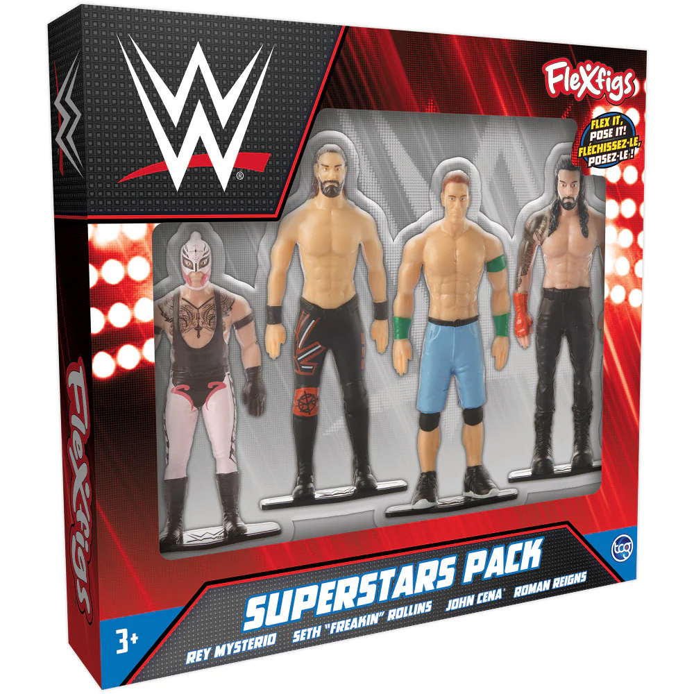 FleXfigs WWE Superstars 4-Pack Articulated Wrestler Action Figures - Image 3