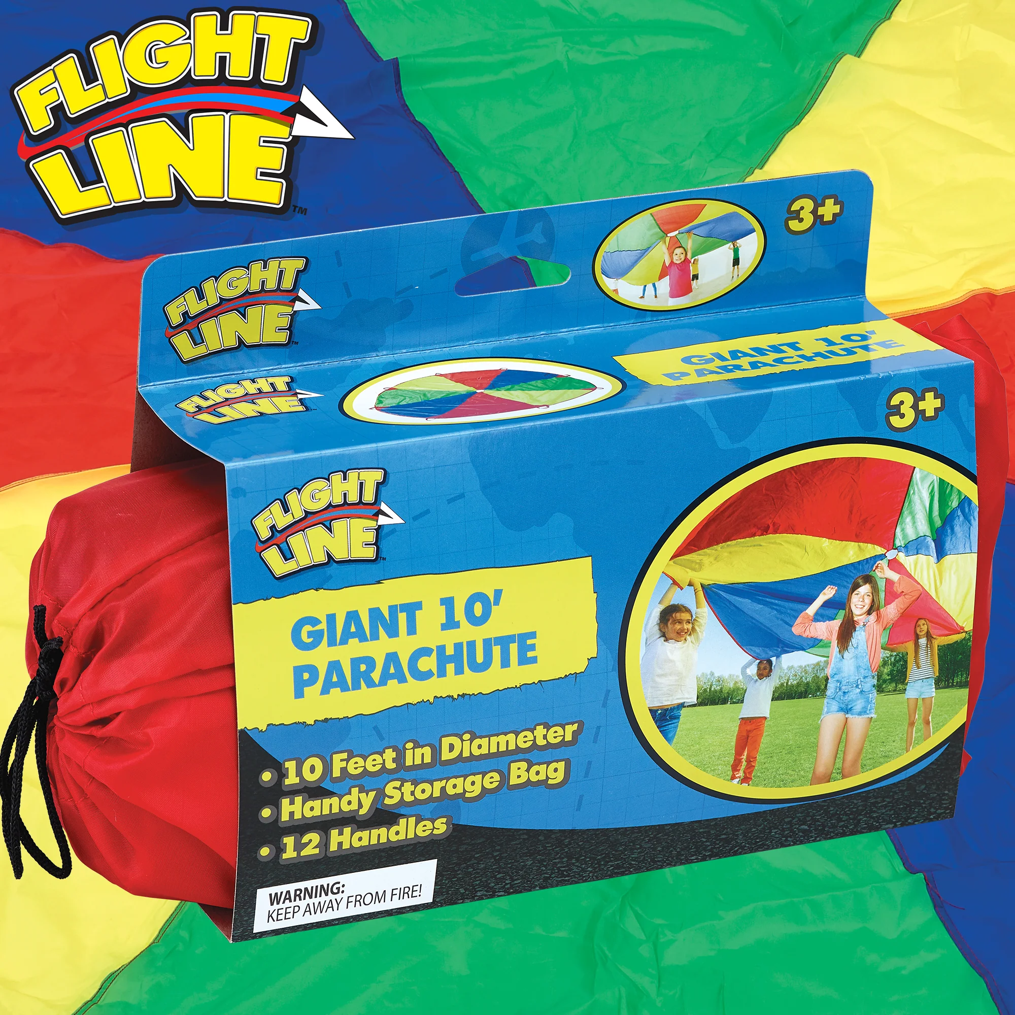 Flight Line Giant 10' Parachute - Colorful Sports Play for Kids Aged 3+ - Image 2