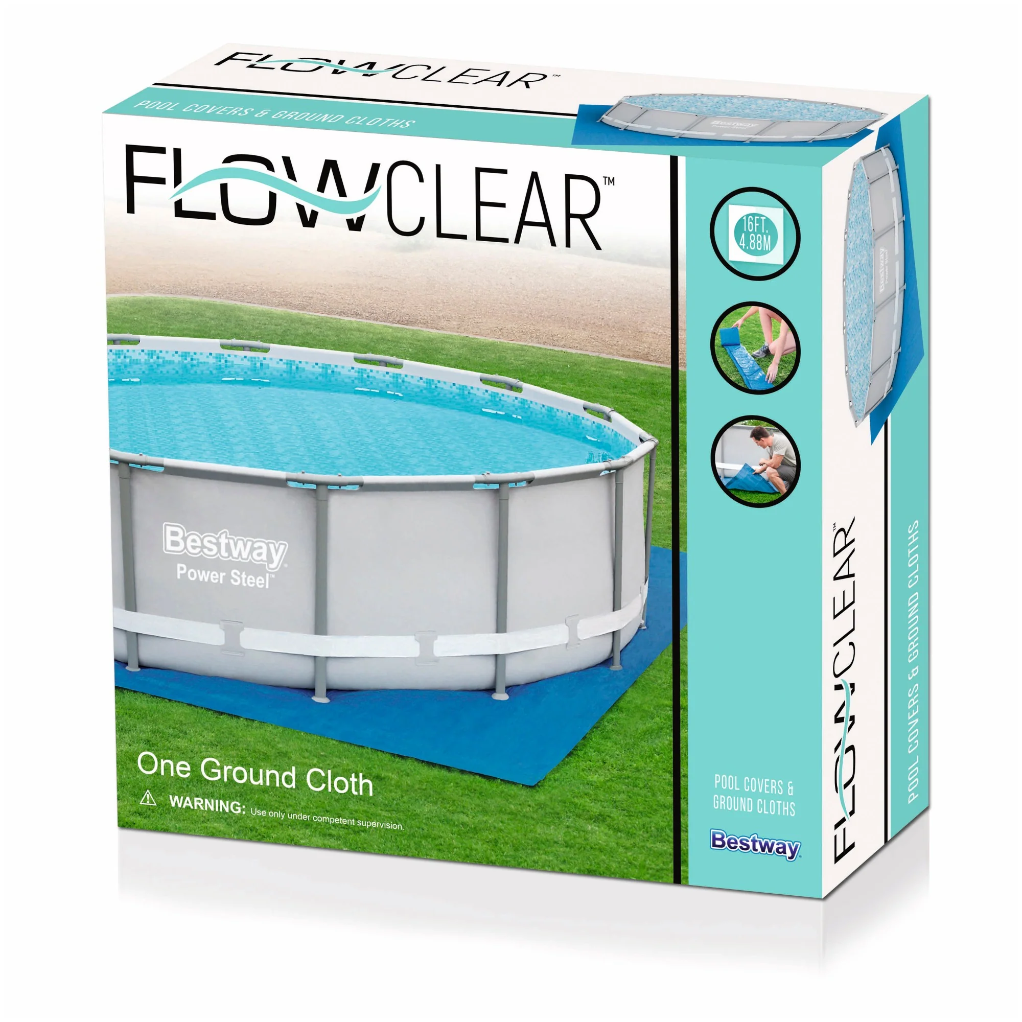 Flowclear Durable 16' x 16' Ground Cloth for Above Ground Pools - Image 4