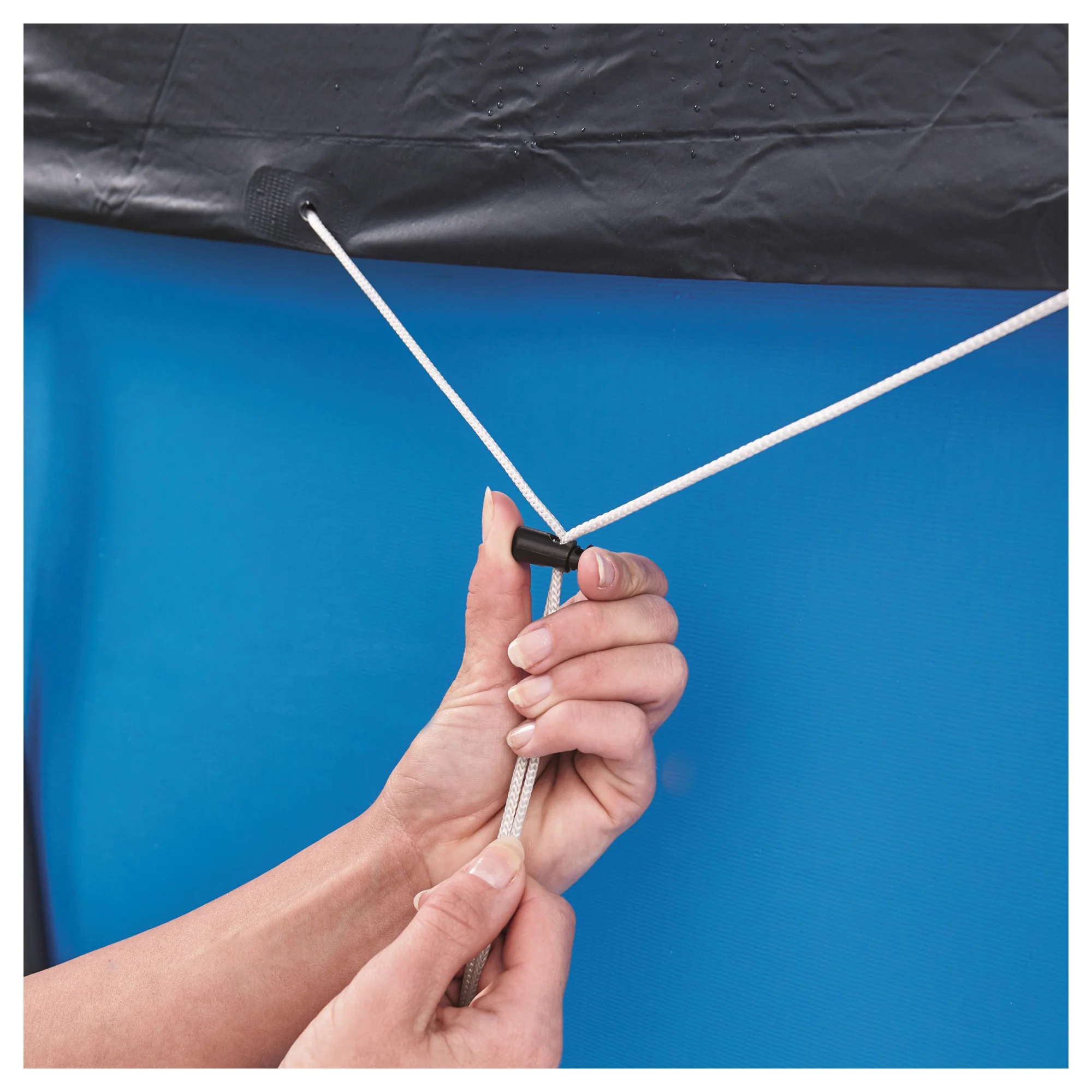 Flowclear Pool Cover For 10-Foot Pools With Drain Holes And Ropes - Image 5