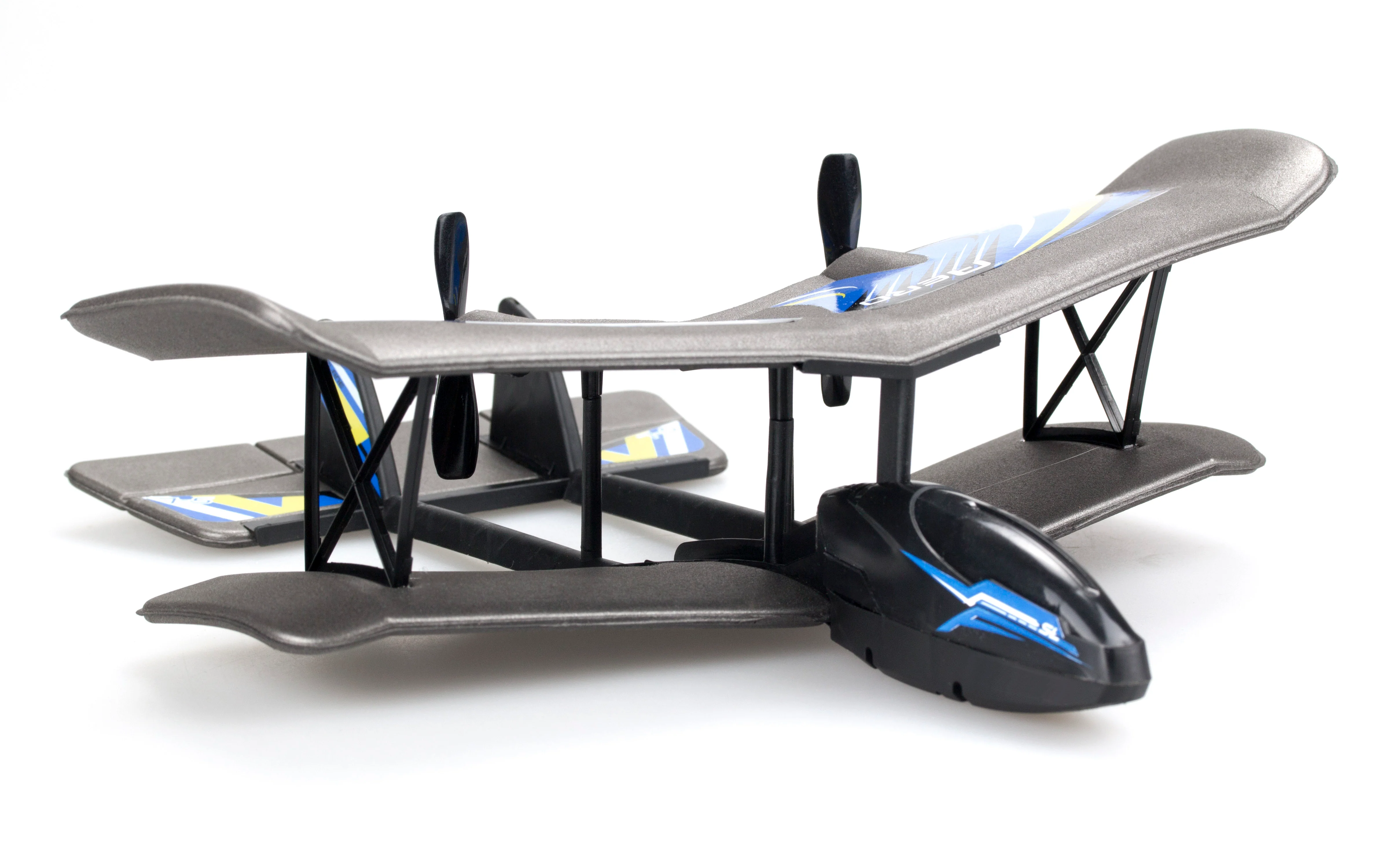 FLYBOTIC 3-Channel 2.4GHz Bi-Wing Evo RC Plane - Blue - Image 3