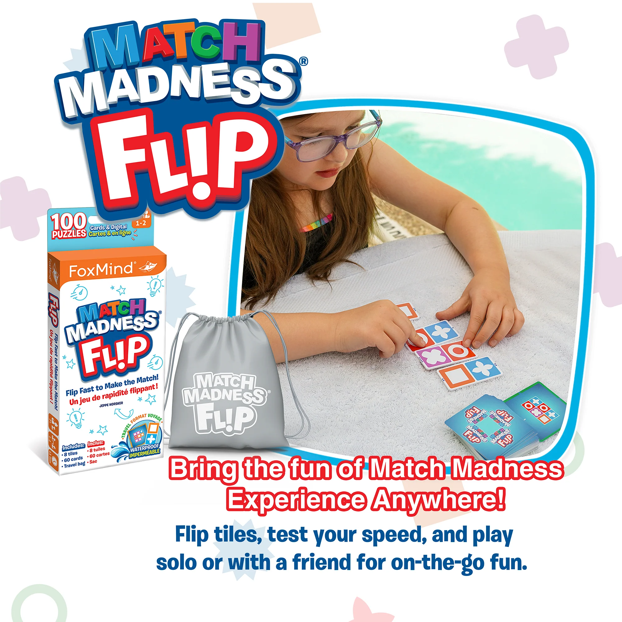 Foxmind Games Match Madness Flip - Travel Sized, Waterproof Pattern Puzzle - Image 2
