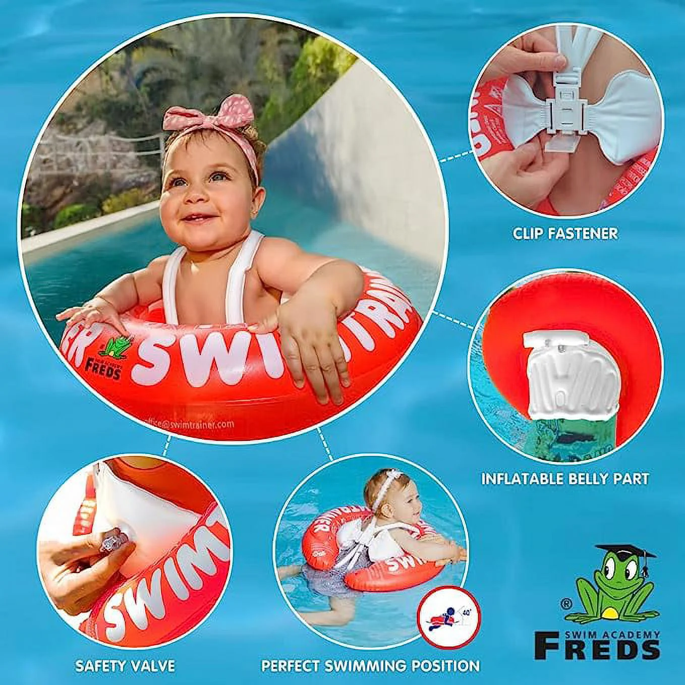 FREDS SWIM ACADEMY SWIMTRAINER Classic Red - Infant Baby Pool Float - Image 3