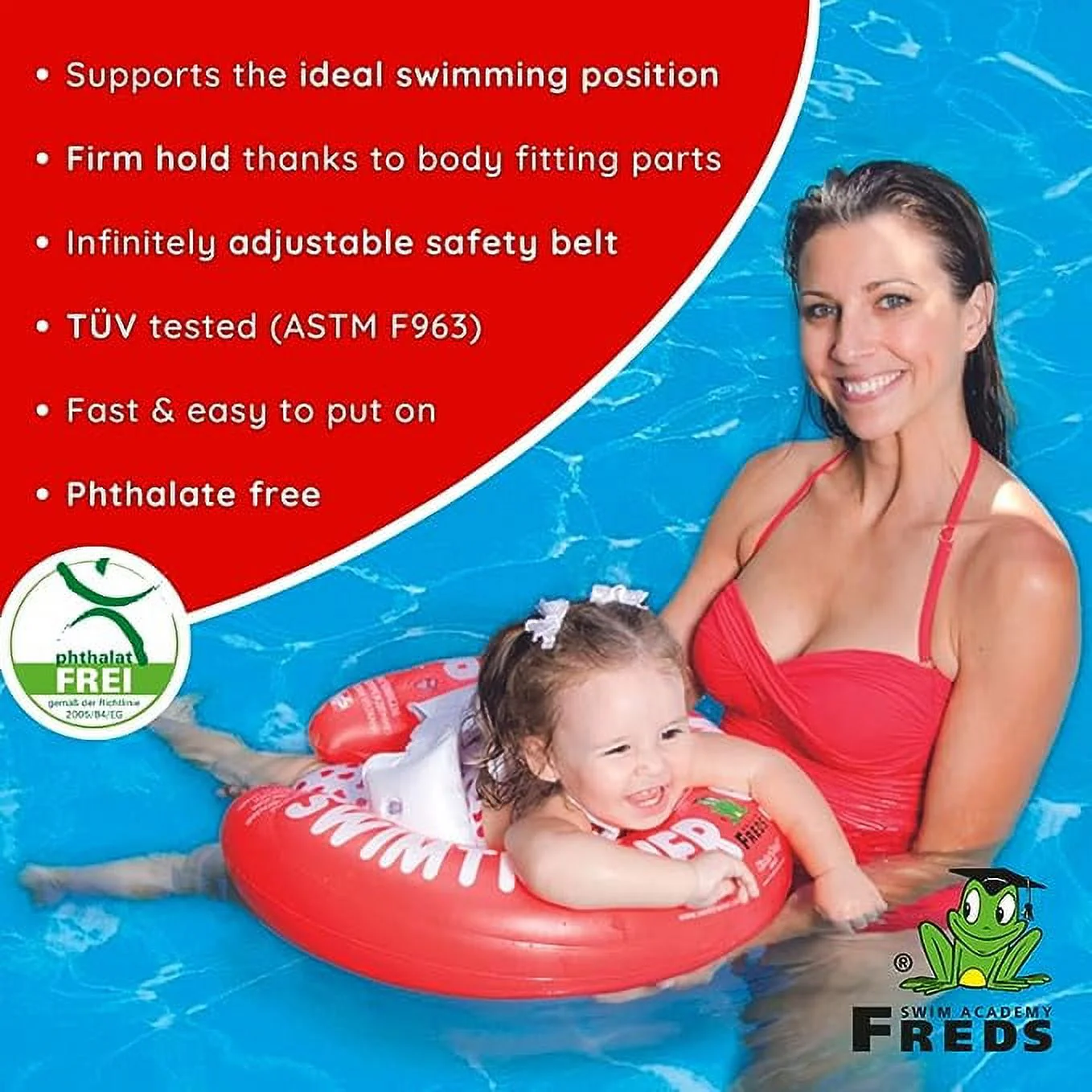 FREDS SWIM ACADEMY SWIMTRAINER Classic Red - Infant Baby Pool Float - Image 5