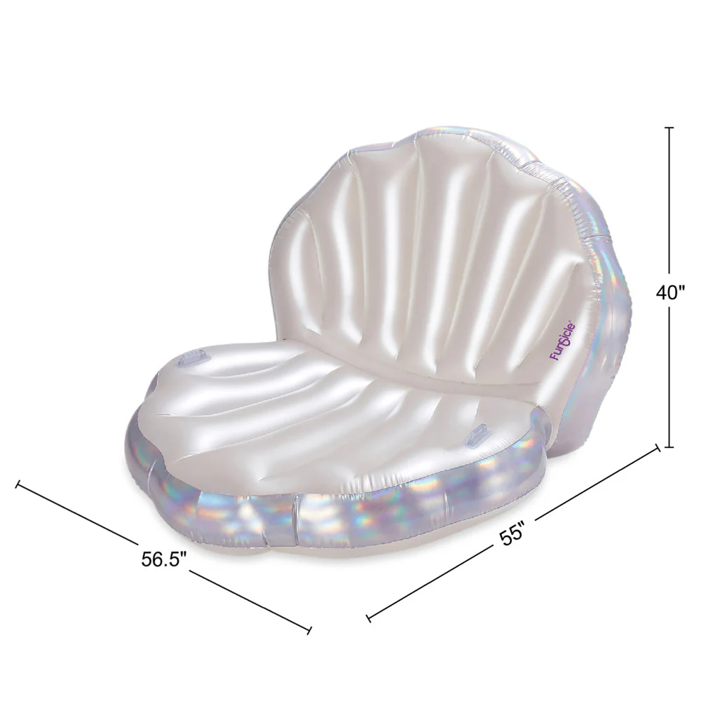 Funsicle Pearl Princess Lounge - Large Inflatable Shell Pool Float - Image 2