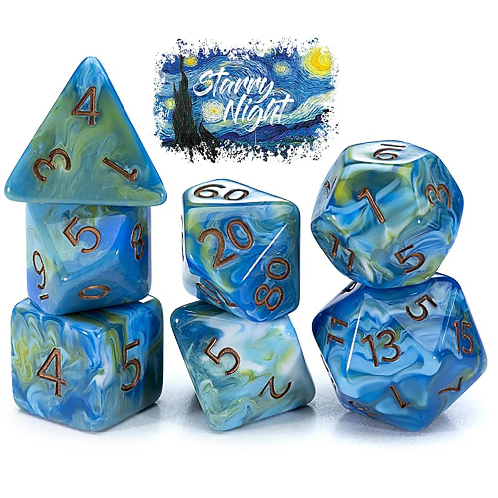 Gate Keeper Games & Dice: Van Gogh Dice: Starry Night - 7pc - Image 2