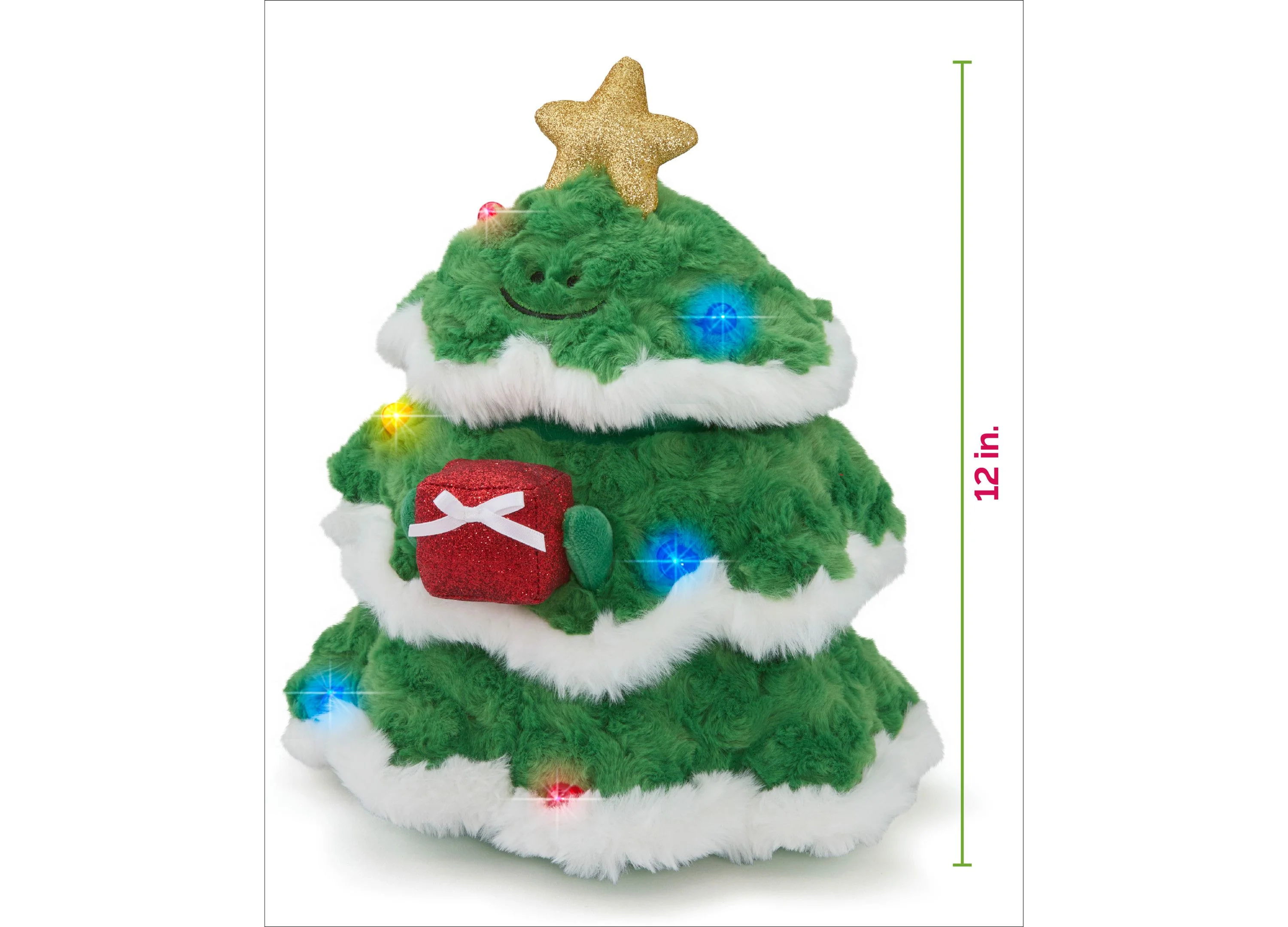 Geoffrey's Toy Box Star Brights 12" LED Light-Up Plush Christmas Tree - Image 3
