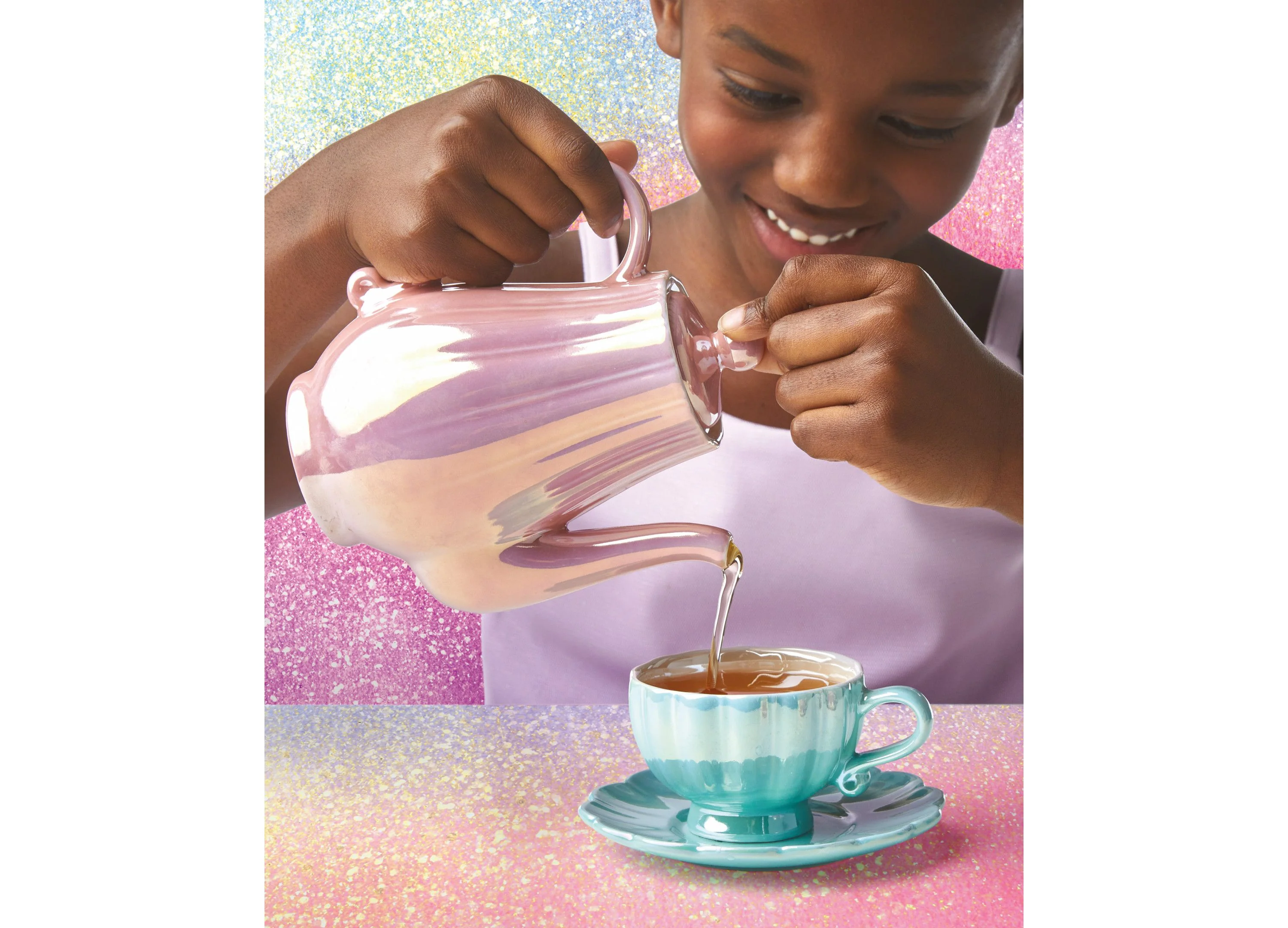 Geoffrey's Toy Box 9-Piece Ceramic Tea Party Set - Pastel Colors - Image 4