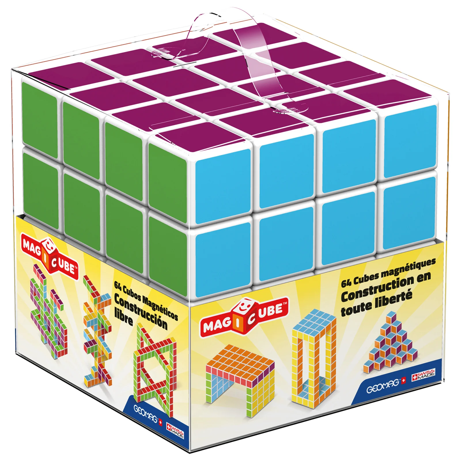 Geomag Magicube 64-Piece Multicolor Free Building Set - Creative Magnetic Blocks - Image 2