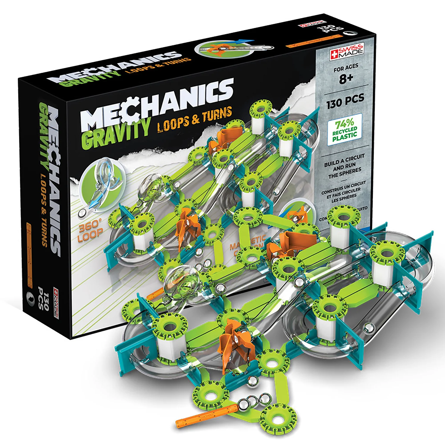 Geomag Mechanics Gravity 130-Piece Recycled Construction Set - Loops & Turns - Image 2