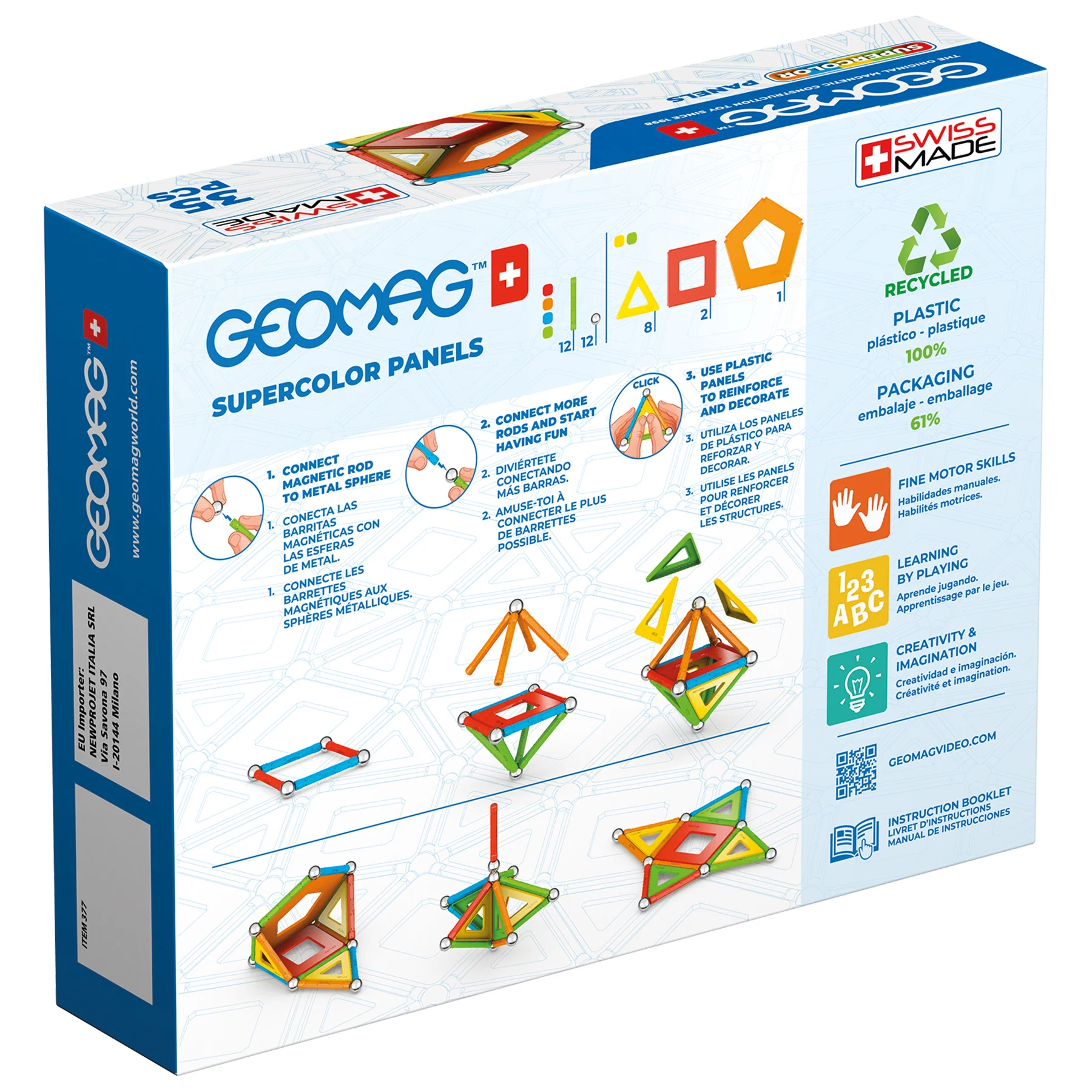 Geomag Supercolor Recycled Magnetic Building Set - 35 Pieces - Image 3