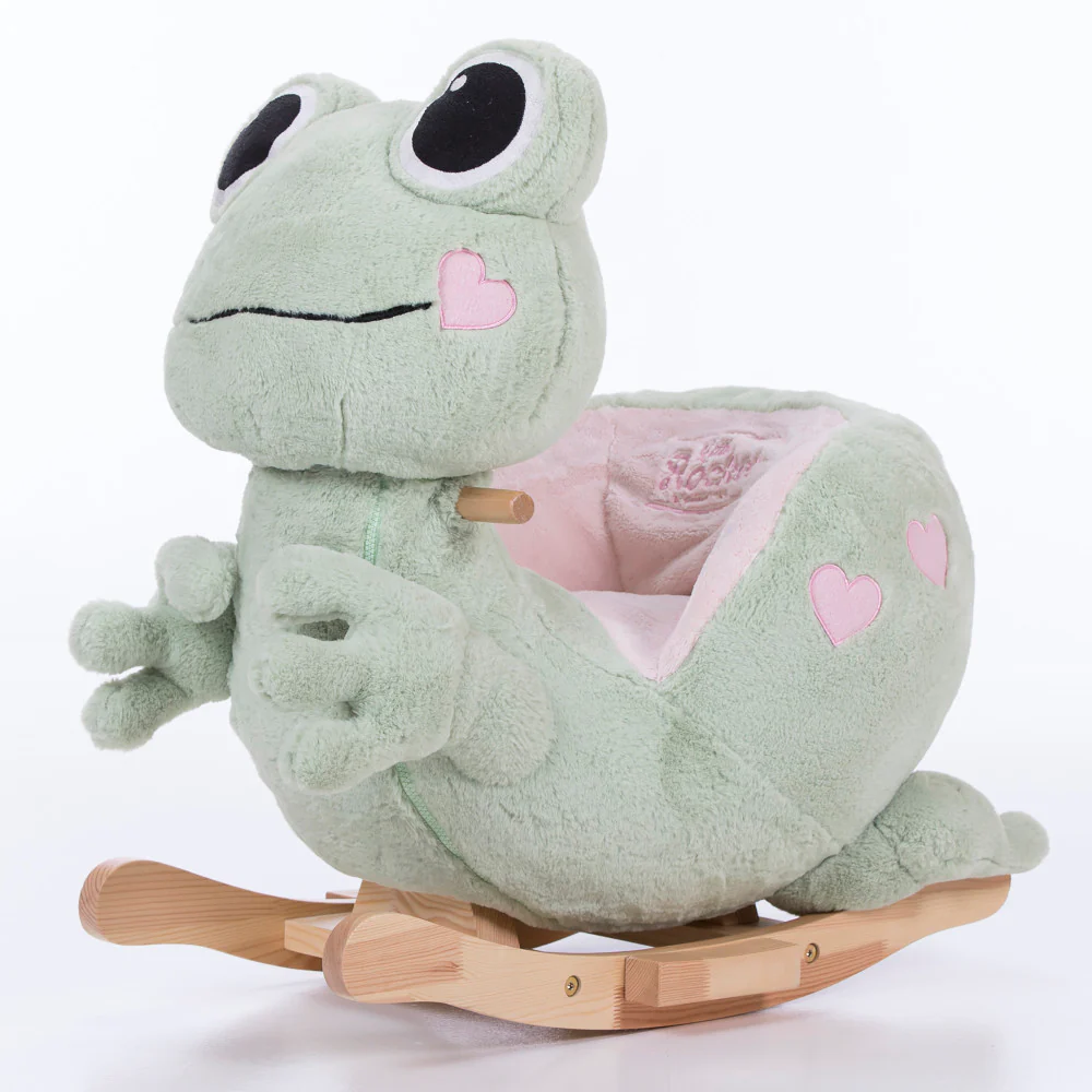 Gerardo's Toys: Little Rockers - Frog - Wooden Plush Ride-On Rocking Animal Toy - Image 2