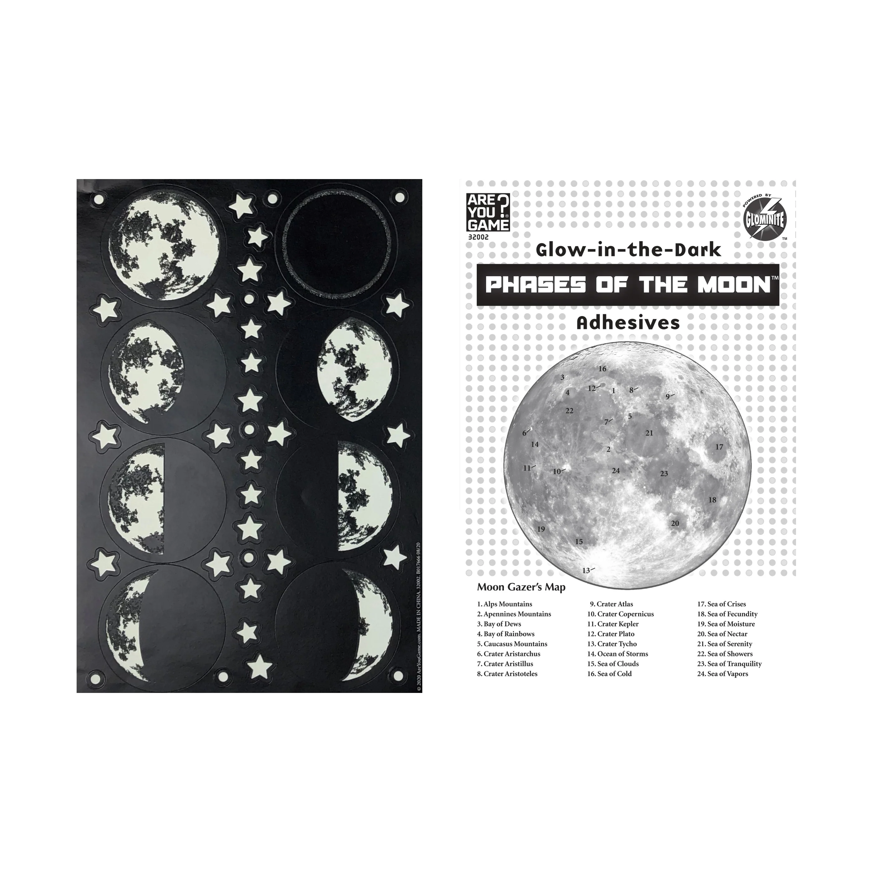 Luminous Moonlight Magic: Glow-in-the-Dark Phases of the Moon Adhesives - Image 3