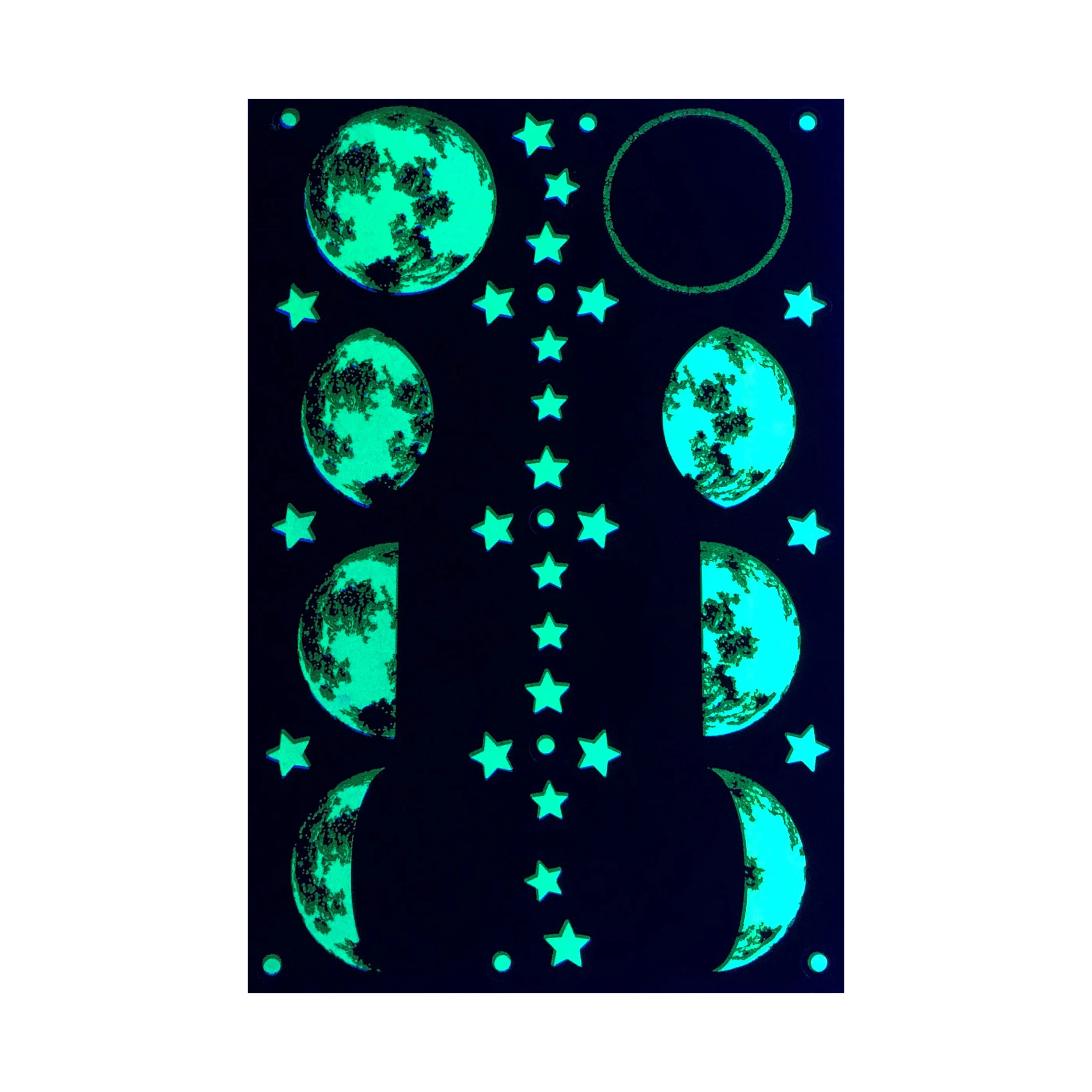 Luminous Moonlight Magic: Glow-in-the-Dark Phases of the Moon Adhesives - Image 4