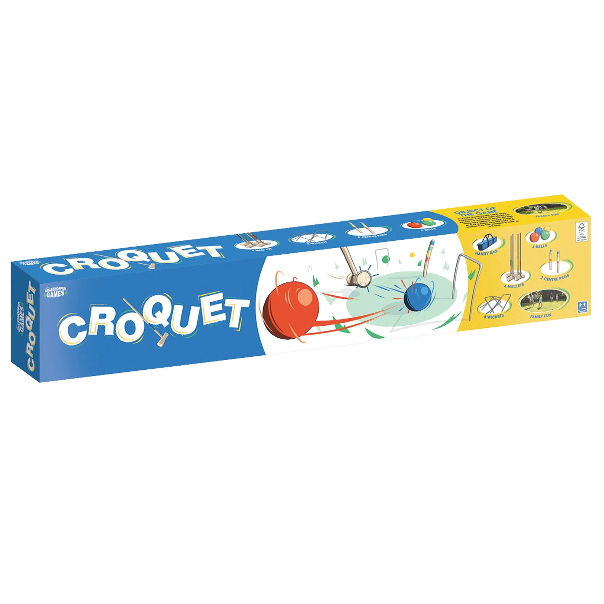 Grasshopper Games Family Croquet Set with Wooden Mallets, Balls, and Travel Bag - Image 2