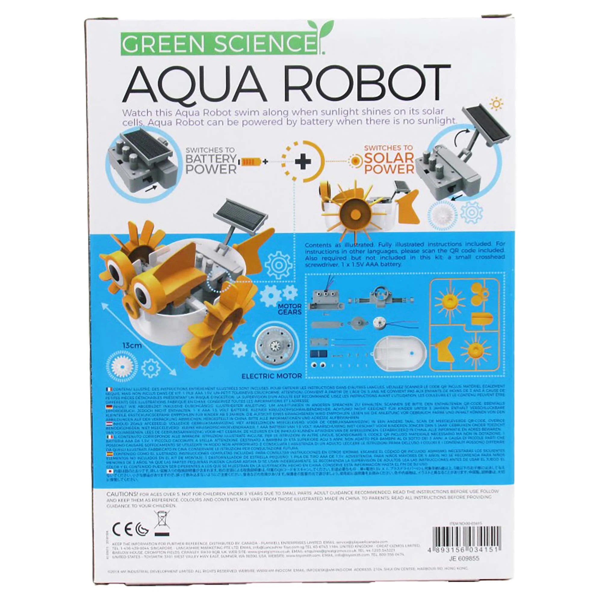 Green Science Aqua Robot Hybrid Power Swimming Robot Kit - Image 2