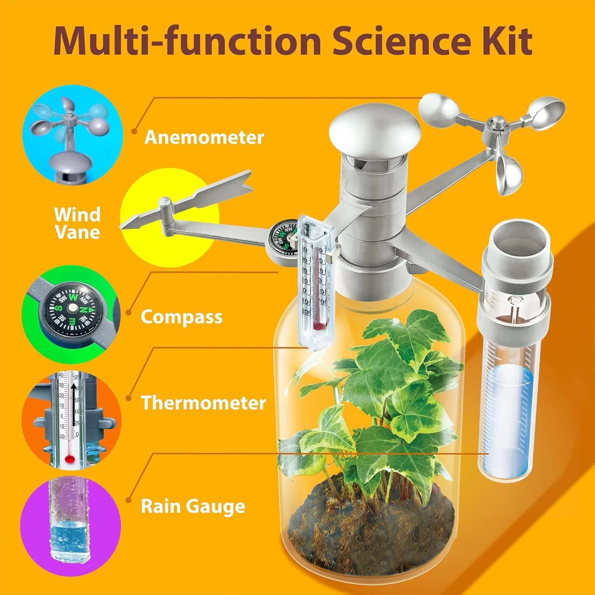 Green Science Weather Station Kit With Terrarium Experiment - Image 4