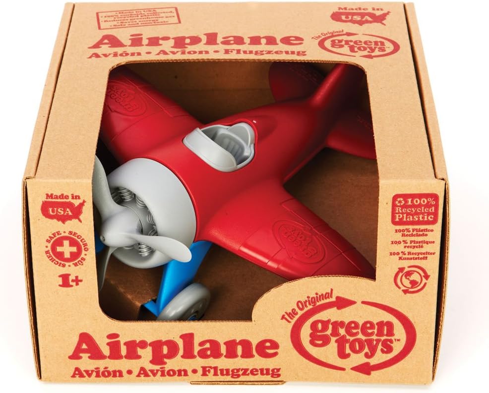 Green Toys Eco-Friendly Red Airplane for Children - BPA & Phthalates Free - Image 3